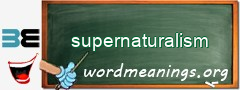 WordMeaning blackboard for supernaturalism